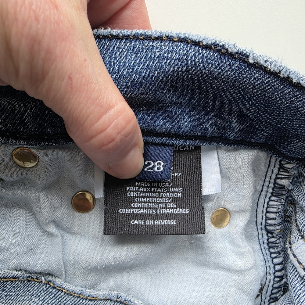 Modern American Mercer Tapered Jeans Women’s Size 28 Medium Wash Distressed - Picture 9 of 11